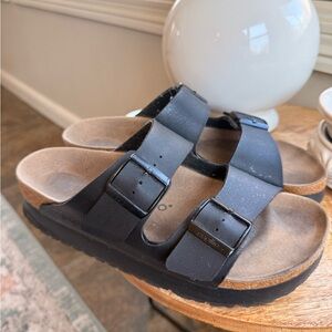 Papillio by Birkenstock Black platform Sandals with Buckle Straps
